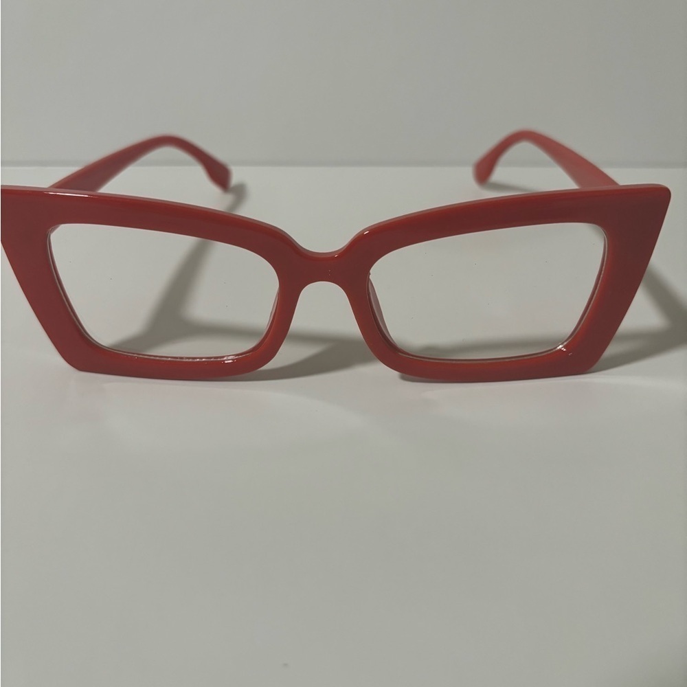 Bold Red Rectangular Eyeglasses NWT - image 2